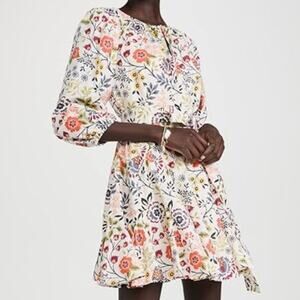 VELVET BY GRAHAM SPENCER NWOT KEELIN Floral Tiered 3/4 Bishop Sleeve Dress S